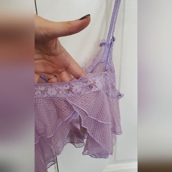 Savage fenty lacy not racy crop cami purple lavender small euc - Picture 6 of 8